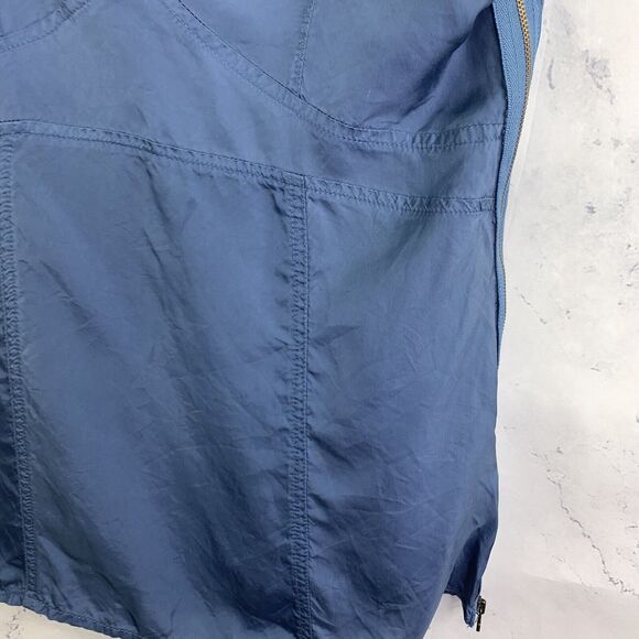 Next 2YK Women Blouse Blue Satin Top 8 M Sleeve Buckel Tie Retro Hong Kong Zip - Picture 10 of 11